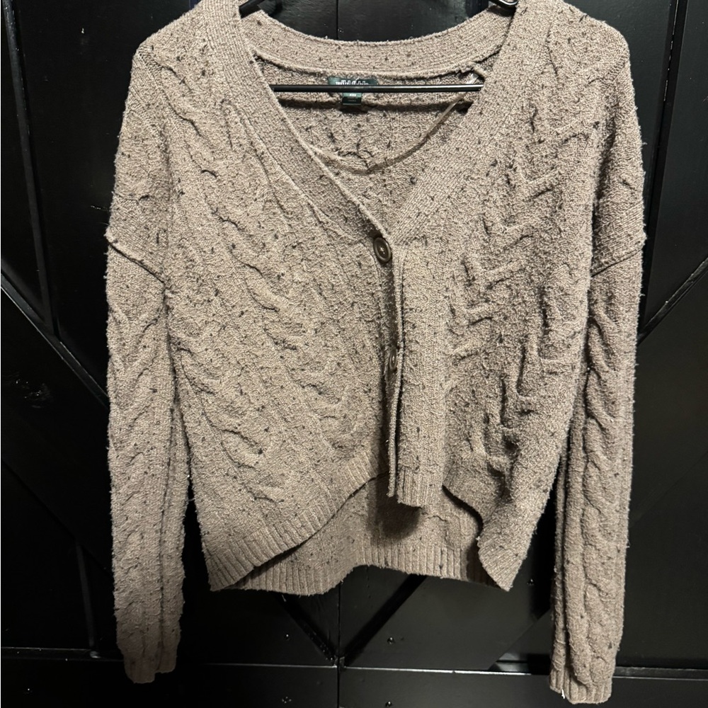 Wild Fable Brown Cable Knit Cardigan Sweater
